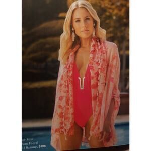 Peter Som Floral Cover Up Sarong Dream Rose Quartz Print Rachel Zoe Box of Style